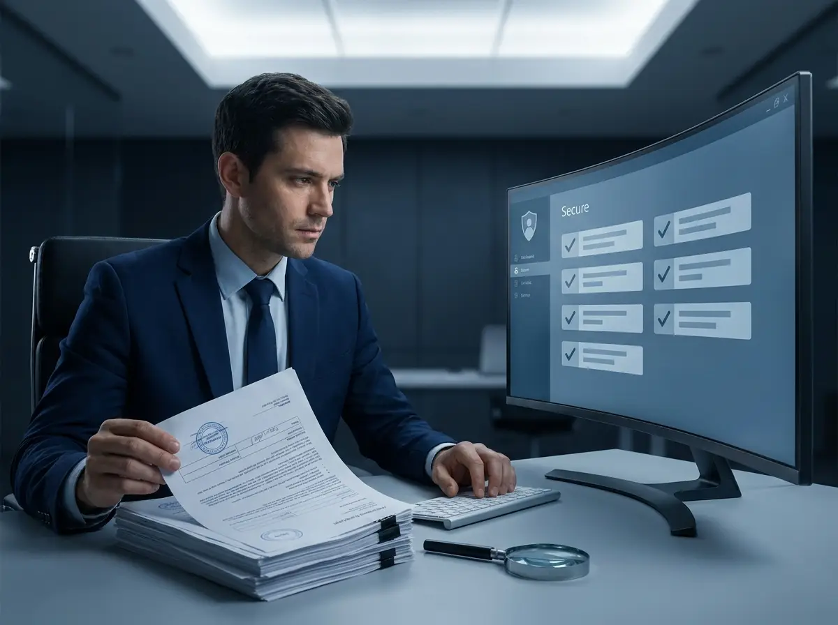 Analyst reviewing evidence